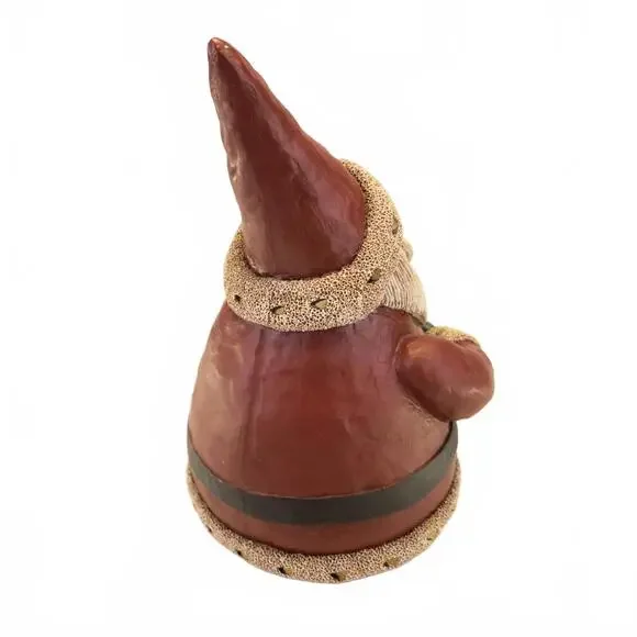 Vintage Gail Laura Folk Art Santa Figure Round Bottom 8”